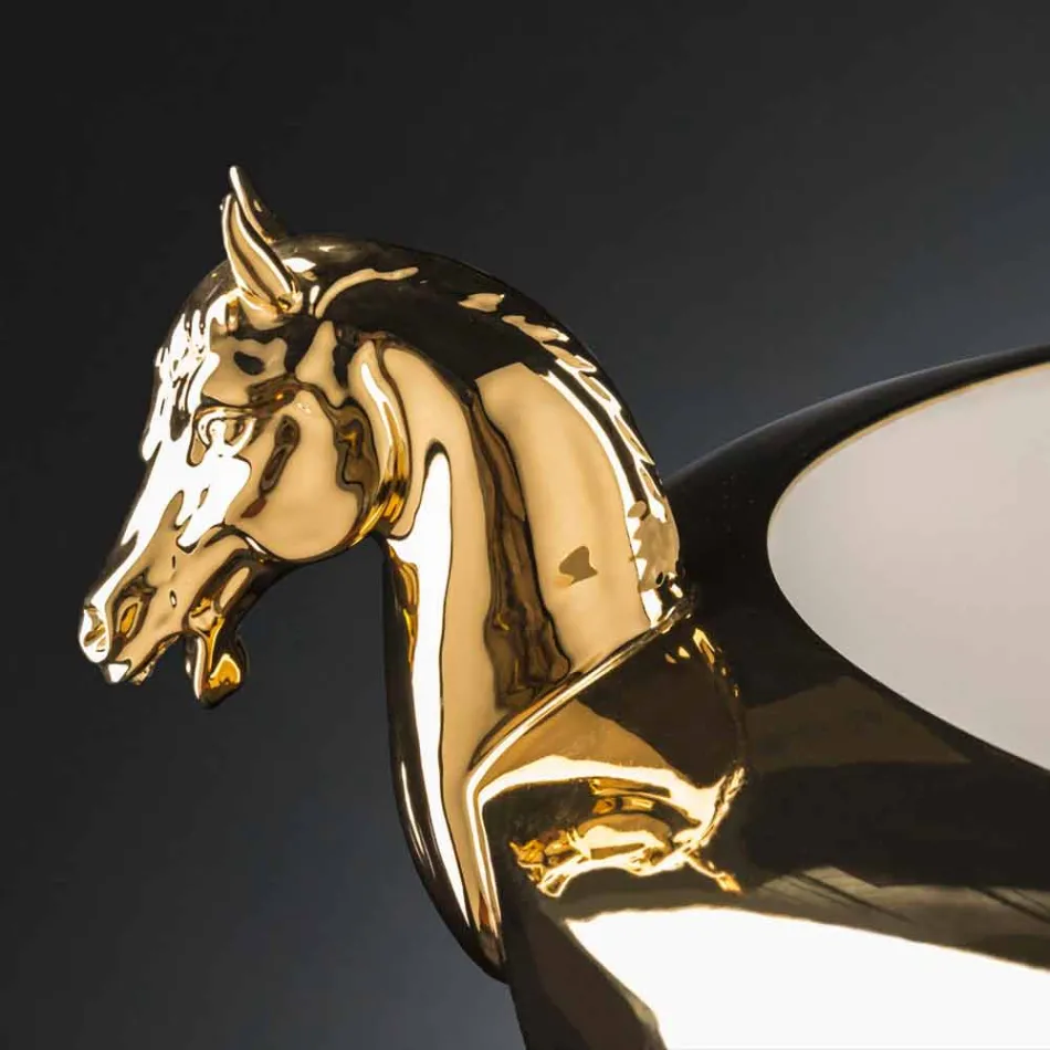 Handgefertigte dekorative Vase aus weißer Keramik oder 24k Gold Made in Italy - Jakcy Viadurini