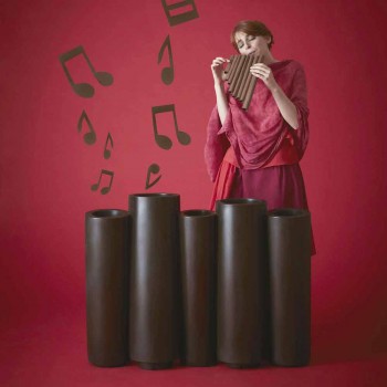 Dekorativer farbiger Vase Slide Bamboo moderner Entwurf hergestellt in Italien