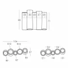 Dekorativer farbiger Vase Slide Bamboo moderner Entwurf hergestellt in Italien Viadurini