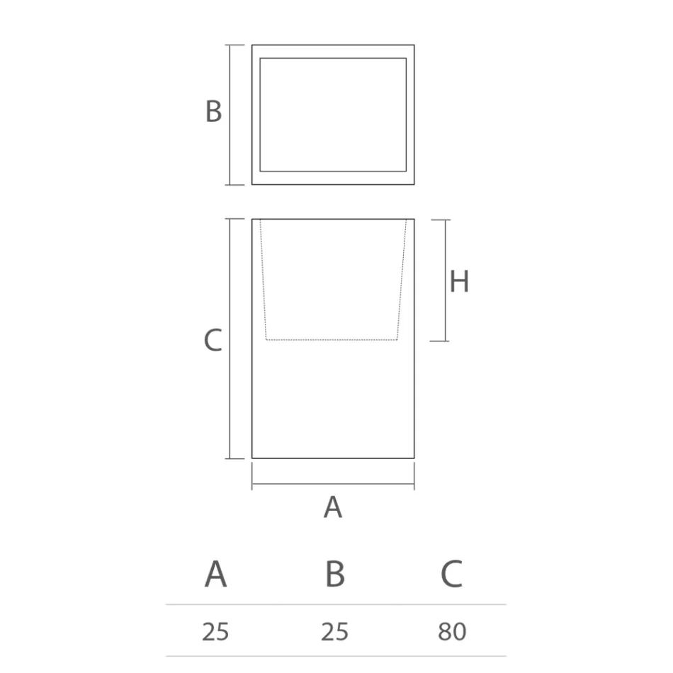 Dekorative Vase für den Innenbereich aus Polyethylen 2 Größen Made in Italy - Lambo Viadurini