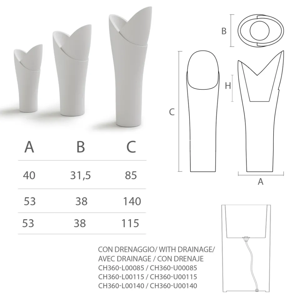 Dekorative Vase für den Innenbereich aus farbigem Polyethylen Made in Italy - Cervia Viadurini