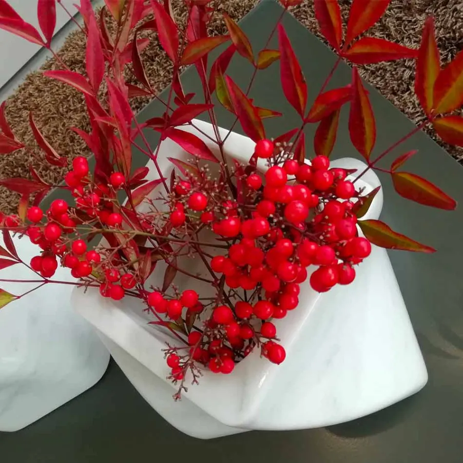 Dekorative Design Vase aus Bardiglio oder Carrara Marmor Made in Italy - Prisma Viadurini