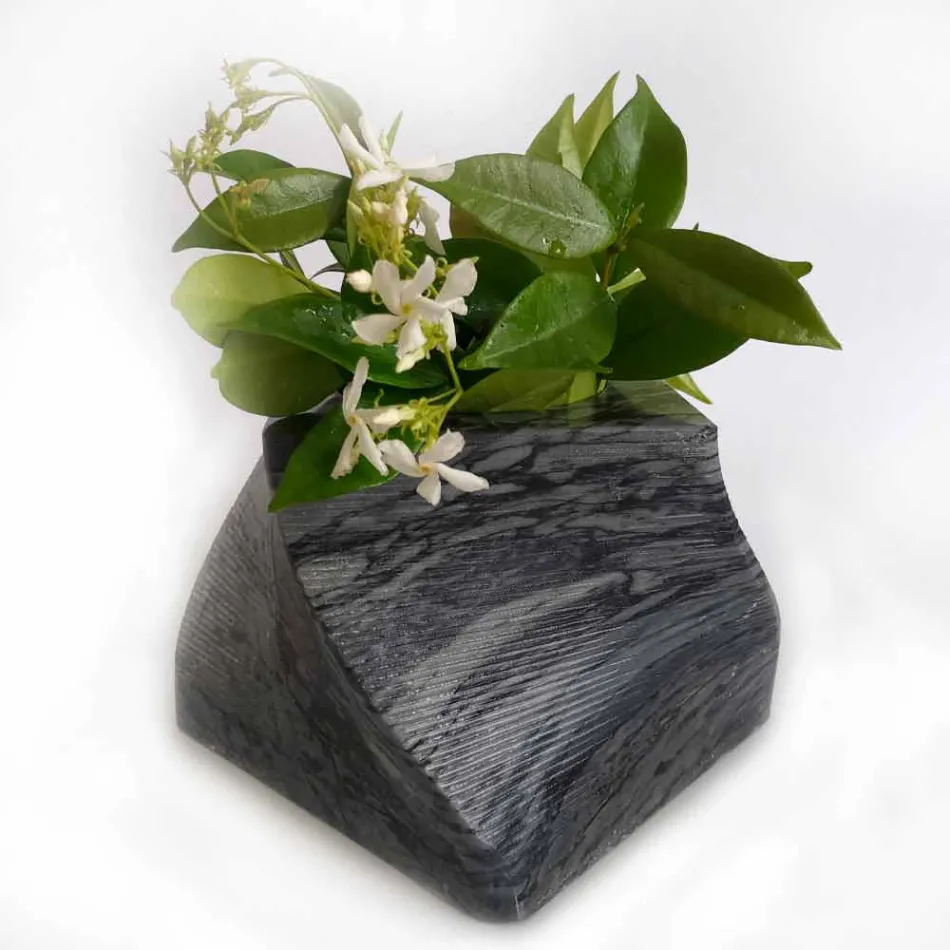 Dekorative Design Vase aus Bardiglio oder Carrara Marmor Made in Italy - Prisma Viadurini