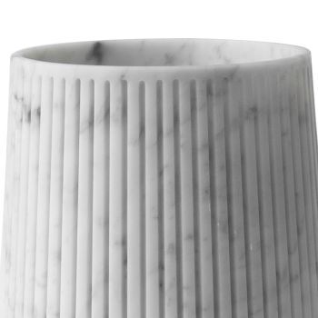 Dekorative Vase aus weißem Carrara-Marmor oder Portoro-Design mit Streifen - Kairo