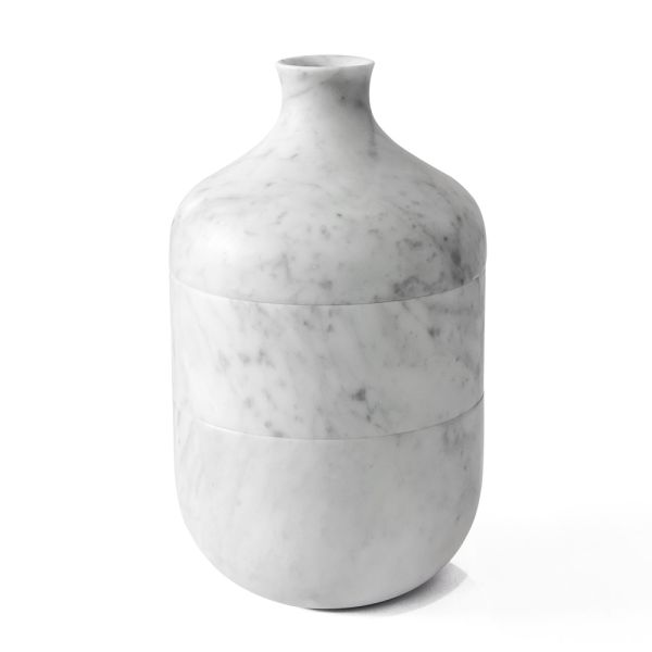 Dekorative vase aus weißem carrara marmor italienisches luxusdesign - calar