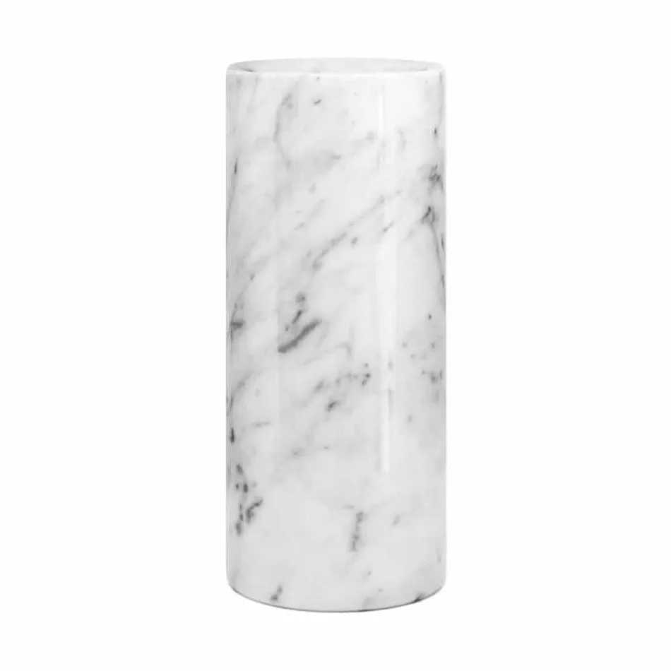 Weiße Carrara Marmor dekorative Vase Made in Italy Design - Nevea Viadurini