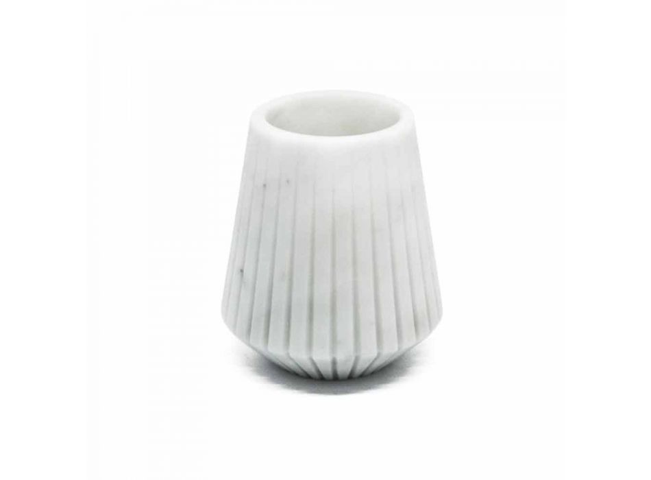 Moderne weiße Carrara Marmor dekorative Vase Made in Italy - Kairo Viadurini