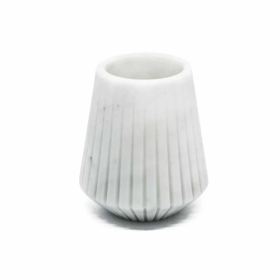 Moderne weiße Carrara Marmor dekorative Vase Made in Italy - Kairo Viadurini