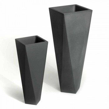 Dekorative Vase aus Polyethylen im quadratischen Design Hergestellt in Italien - Bonina