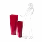 Dekorative Vase aus Polyethylen im quadratischen Design Hergestellt in Italien - Bonina Viadurini