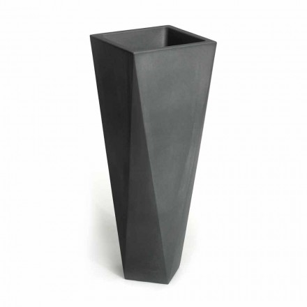 Dekorative Vase aus Polyethylen im quadratischen Design Hergestellt in Italien - Bonina Viadurini