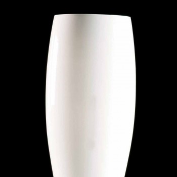 Dekorative Vase aus weißem und transparentem Glas, handgefertigt in Italien - Crezia