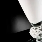 Dekorative Vase aus weißem und transparentem Glas, handgefertigt in Italien - Crezia Viadurini