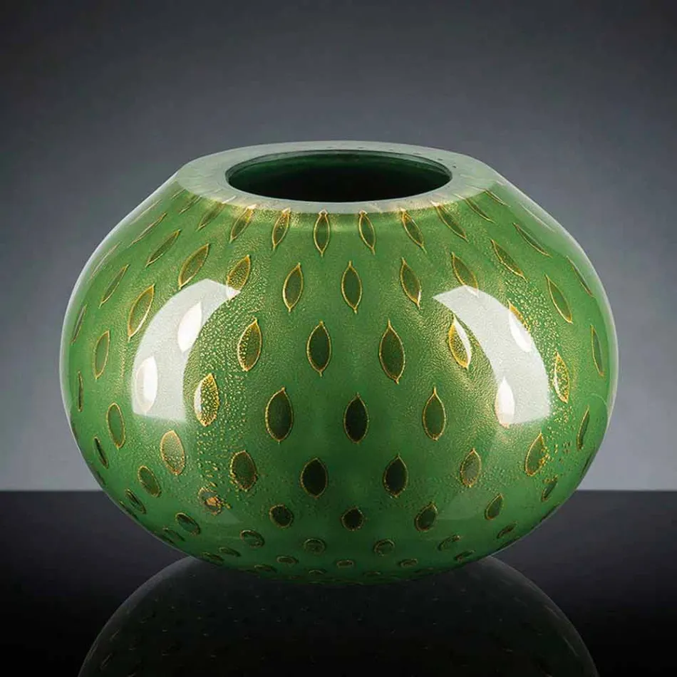 Dekorative Vase aus farbigem mundgeblasenem Muranoglas Made in Italy - Barletta Viadurini