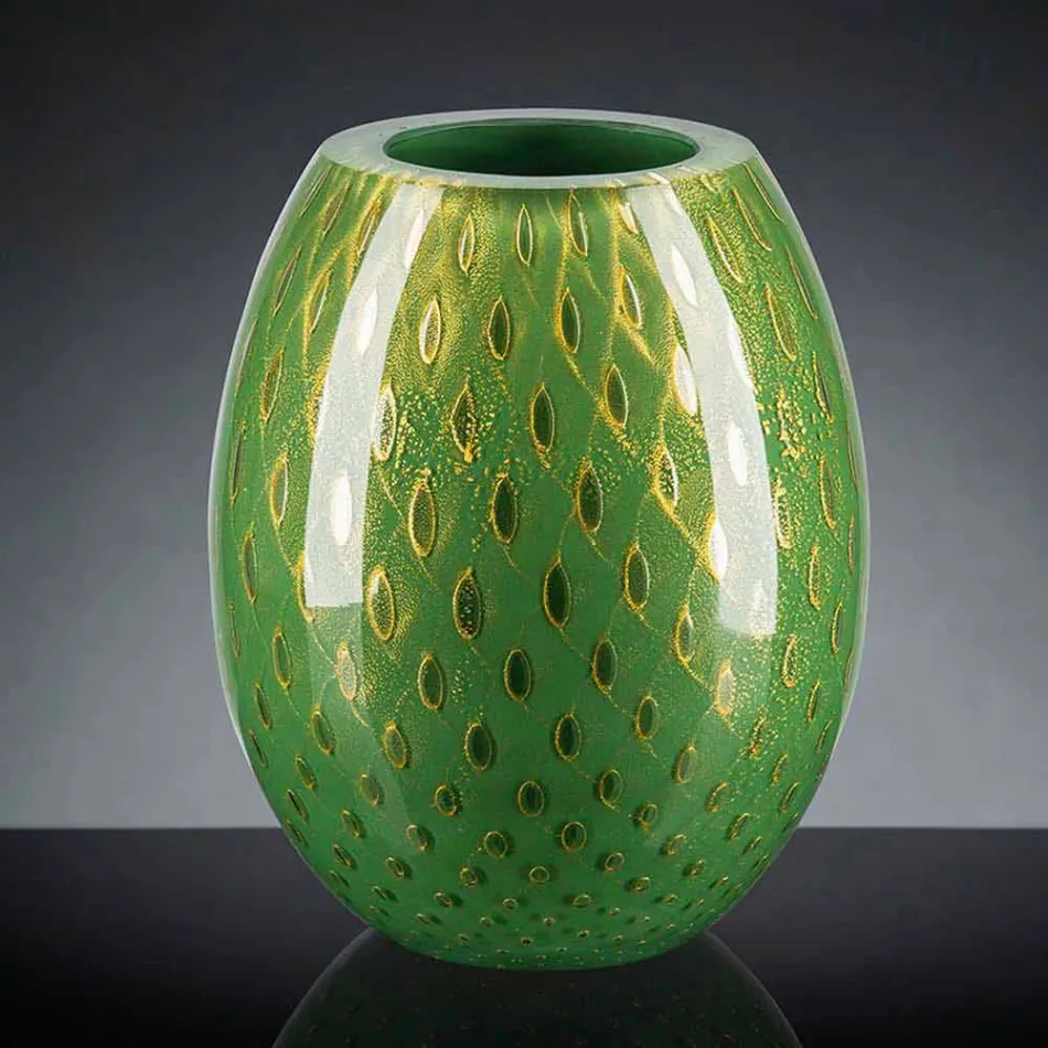 Dekorative Vase aus farbigem mundgeblasenem Muranoglas Made in Italy - Barletta Viadurini