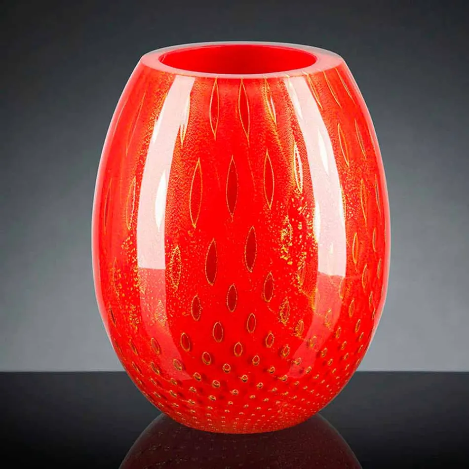 Dekorative Vase aus farbigem mundgeblasenem Muranoglas Made in Italy - Barletta Viadurini