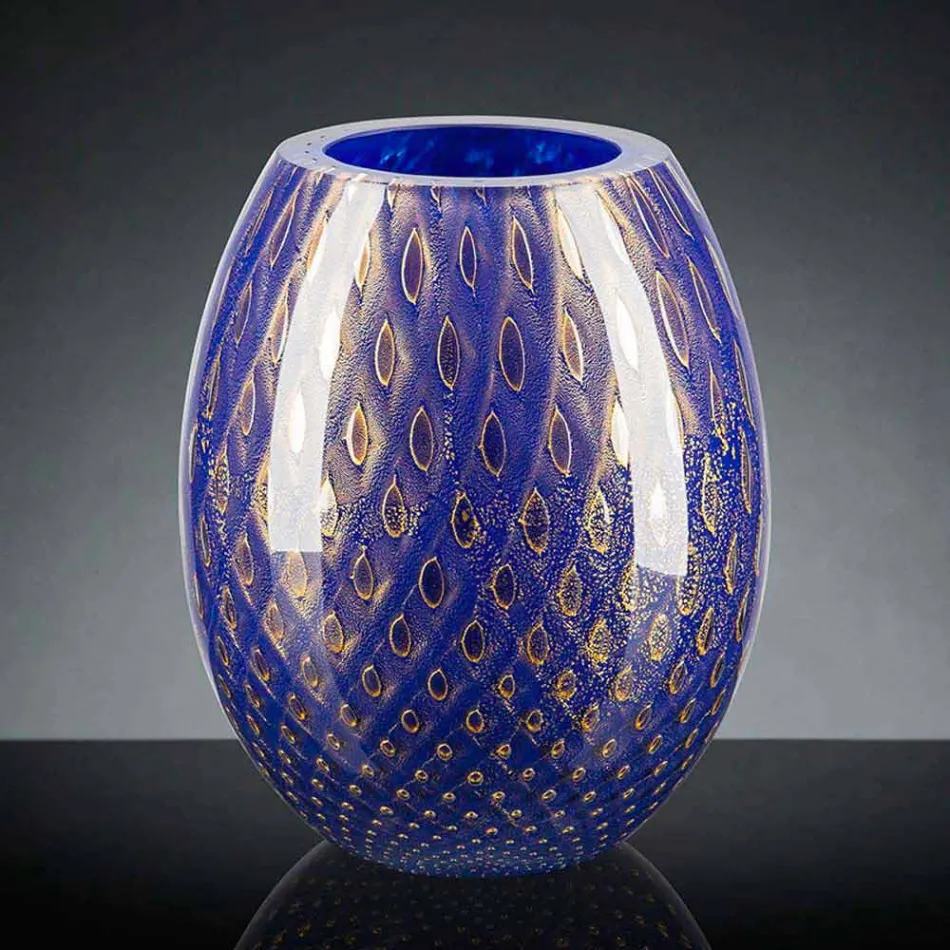 Dekorative Vase aus farbigem mundgeblasenem Muranoglas Made in Italy - Barletta Viadurini