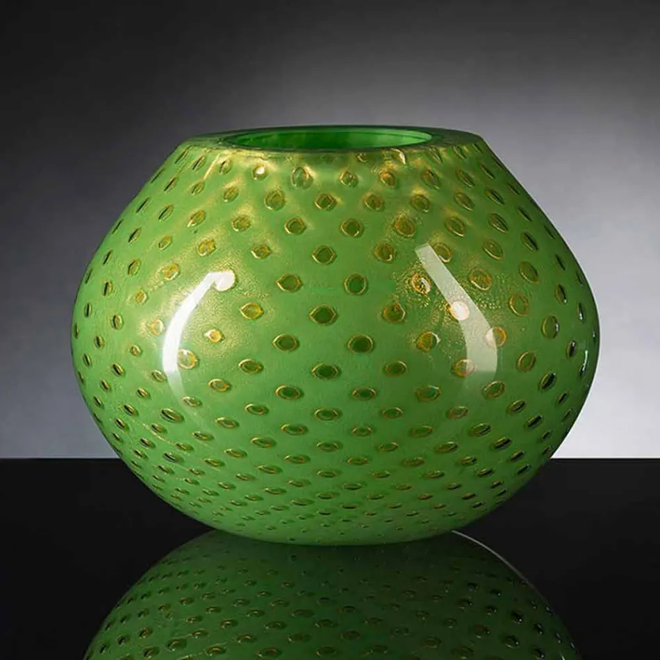 Dekorative Vase aus farbigem mundgeblasenem Muranoglas Made in Italy - Barletta Viadurini