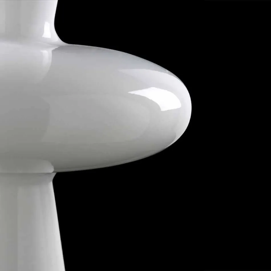 Moderne dekorative Vase aus weißer Keramik, handgefertigt in Italien - Tulipo Viadurini