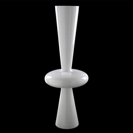 Moderne dekorative Vase aus weißer Keramik, handgefertigt in Italien - Tulipo Viadurini