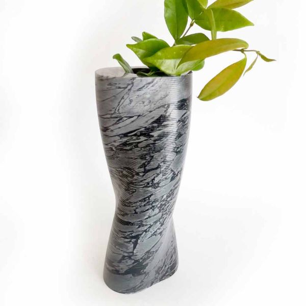 Moderne dekorative vase aus bardiglio fiorito marmor made in italy - dido