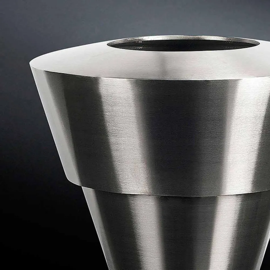 Dekorative Innenvase aus satiniertem Stahl Made in Italy - Gardeno Viadurini