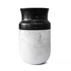 Vasendekor aus weißem Carrara-Marmor und schwarzem Marquinia-Design - Calar Viadurini