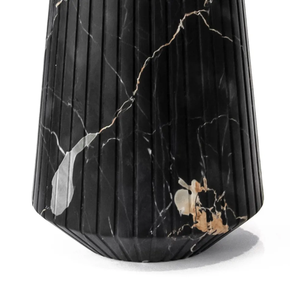Vase aus weißem Carrara-Marmor oder schwarzem Portoro-Streifen-Design - Kairo Viadurini