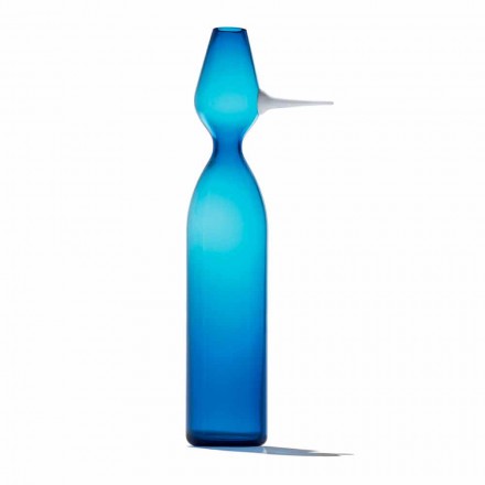 Modernes Design Vase aus blauem Murano-Blasglas Made in Italy - Nase Viadurini