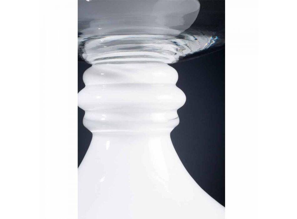 Elegante Indoor-Vase aus weißem und transparentem Glas Made in Italy - Allegra Viadurini