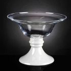 Elegante Indoor-Vase aus weißem und transparentem Glas Made in Italy - Allegra Viadurini