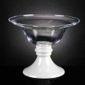 Elegante Indoor-Vase aus weißem und transparentem Glas Made in Italy - Allegra
