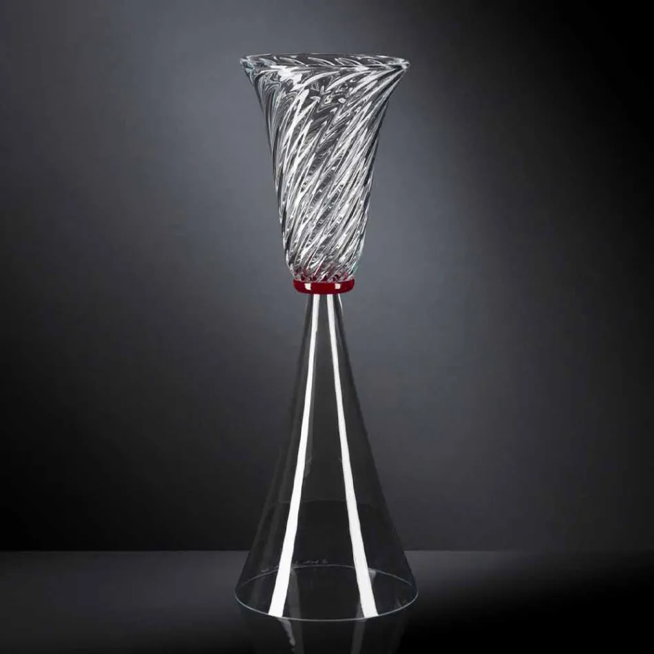 Elegante Indoor-Vase aus mundgeblasenem Muranoglas Made in Italy - Inverso Viadurini
