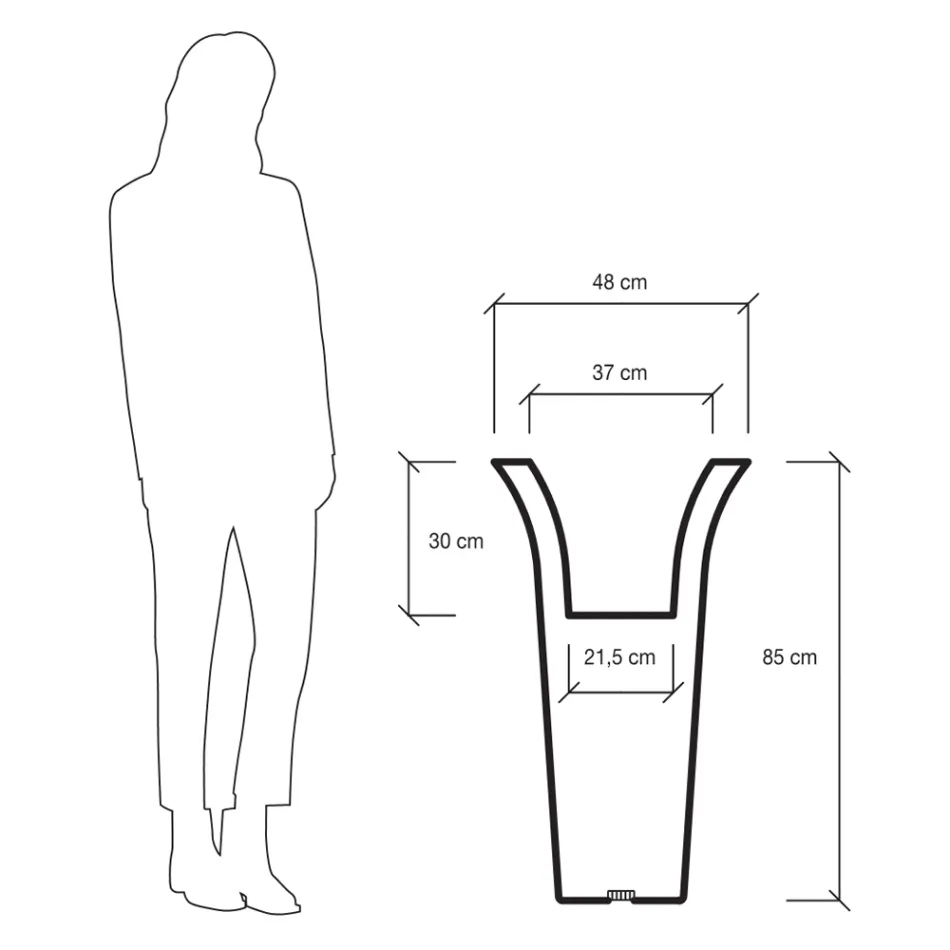 Runder Pflanzkübel aus Polyethylen Made in Italy - Tremont Viadurini