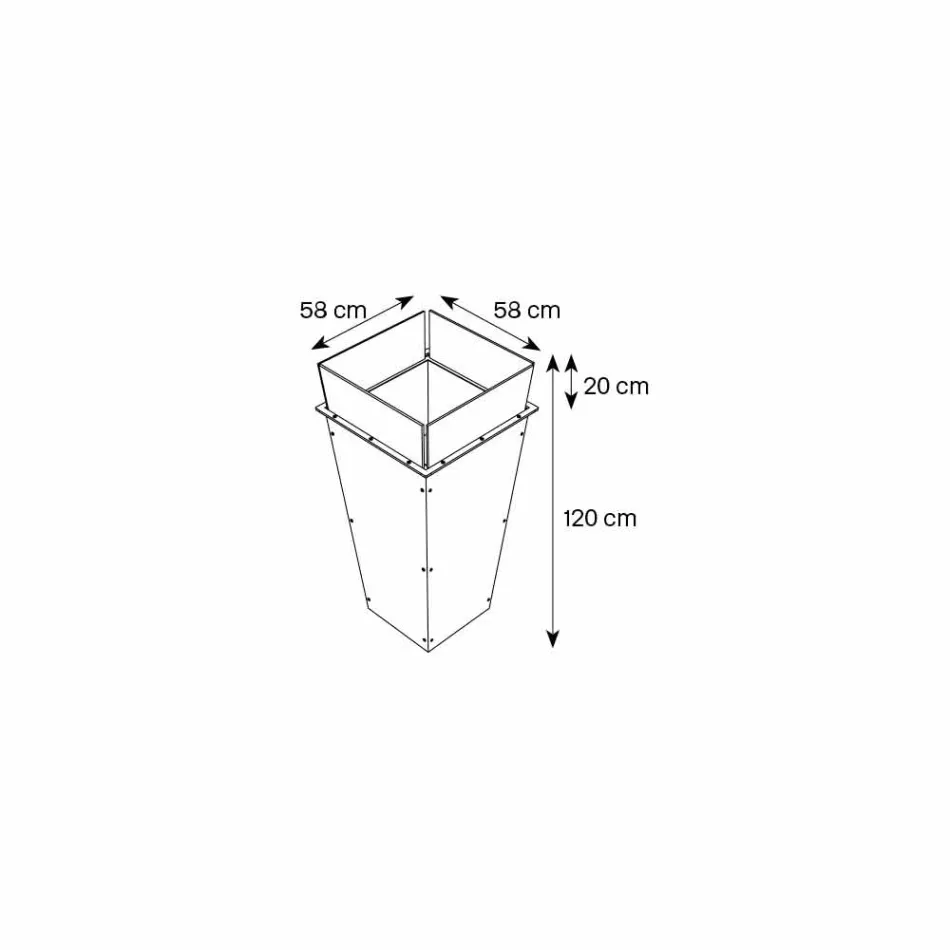 Freistehende Vase aus Glas und austauschbaren Paneelen 3 Dimensionen - Ghenna Viadurini