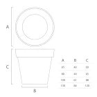 Große Außenvase aus Polyethylen, 4 Größen, Made in Italy - Emporium Viadurini