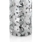 Vase aus silbernem Metall und Glas Elegantes zylindrisches Design mit Blumen - Megghy Viadurini