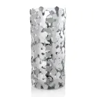 Vase aus silbernem Metall und Glas Elegantes zylindrisches Design mit Blumen - Megghy Viadurini