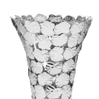 Vase aus Glas und silbernem Metall mit luxuriöser geometrischer Dekoration - Chirico Viadurini