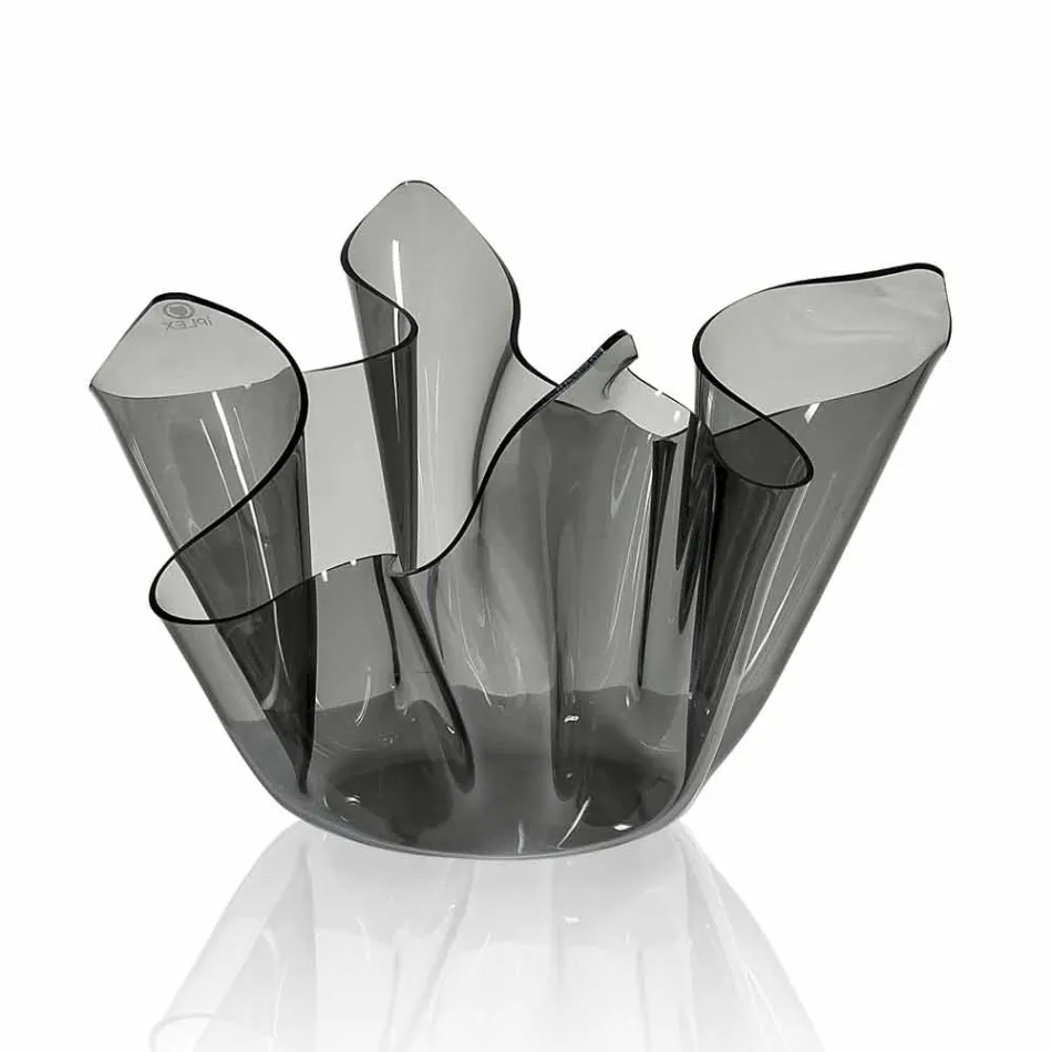 Pina rauchte drapierte Innen- / Außenvase, modernes Design Viadurini