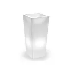 Hohe, beleuchtete Vase für den Innenbereich aus perlmuttfarbenem Polyethylen, hergestellt in Italien - Divid Viadurini