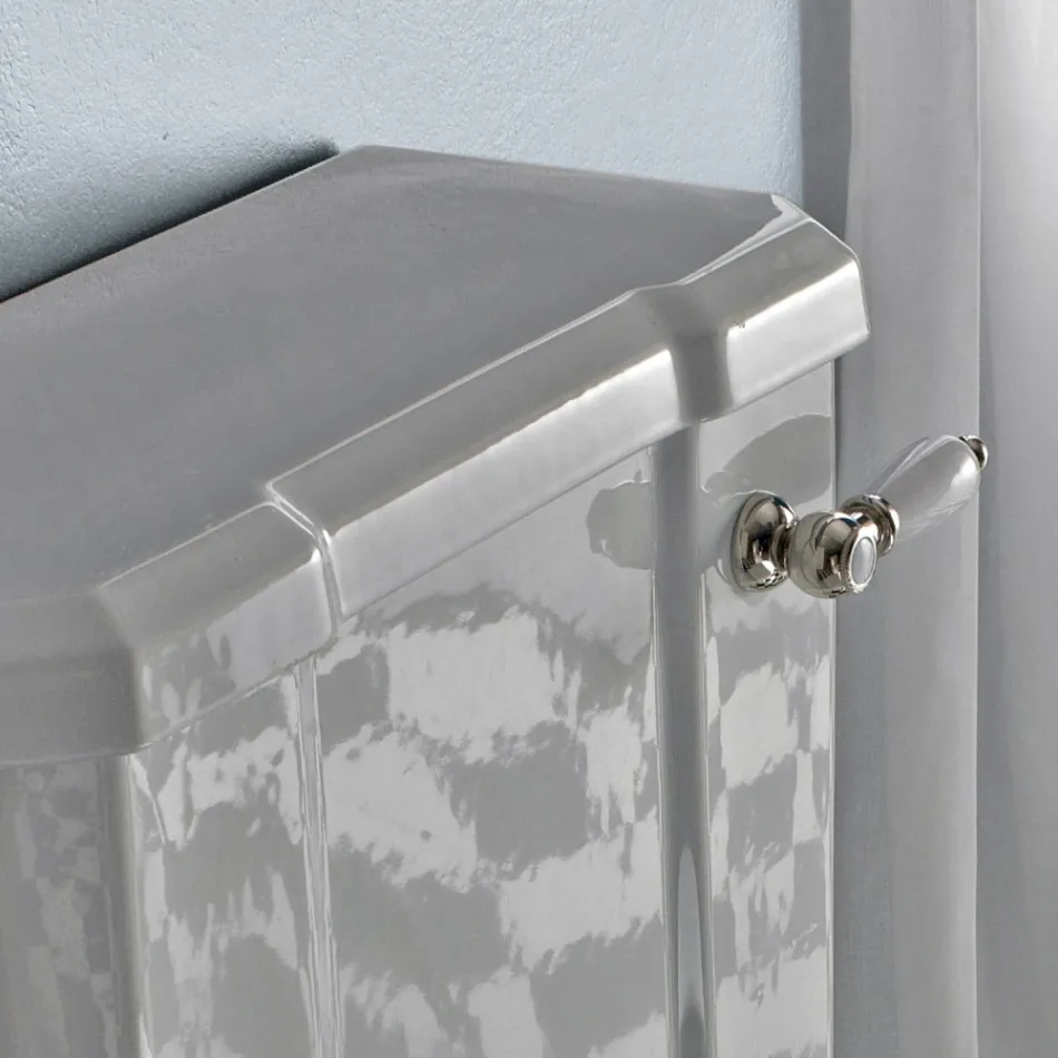 Klassisches Design Monoblock Vase aus weißer Keramik Made in Italy - Marwa Viadurini