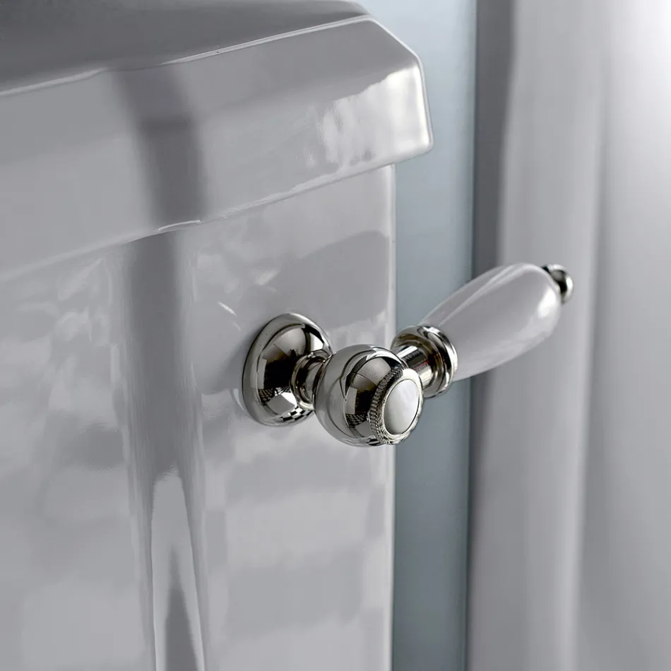 Klassisches Design Monoblock Vase aus weißer Keramik Made in Italy - Marwa Viadurini