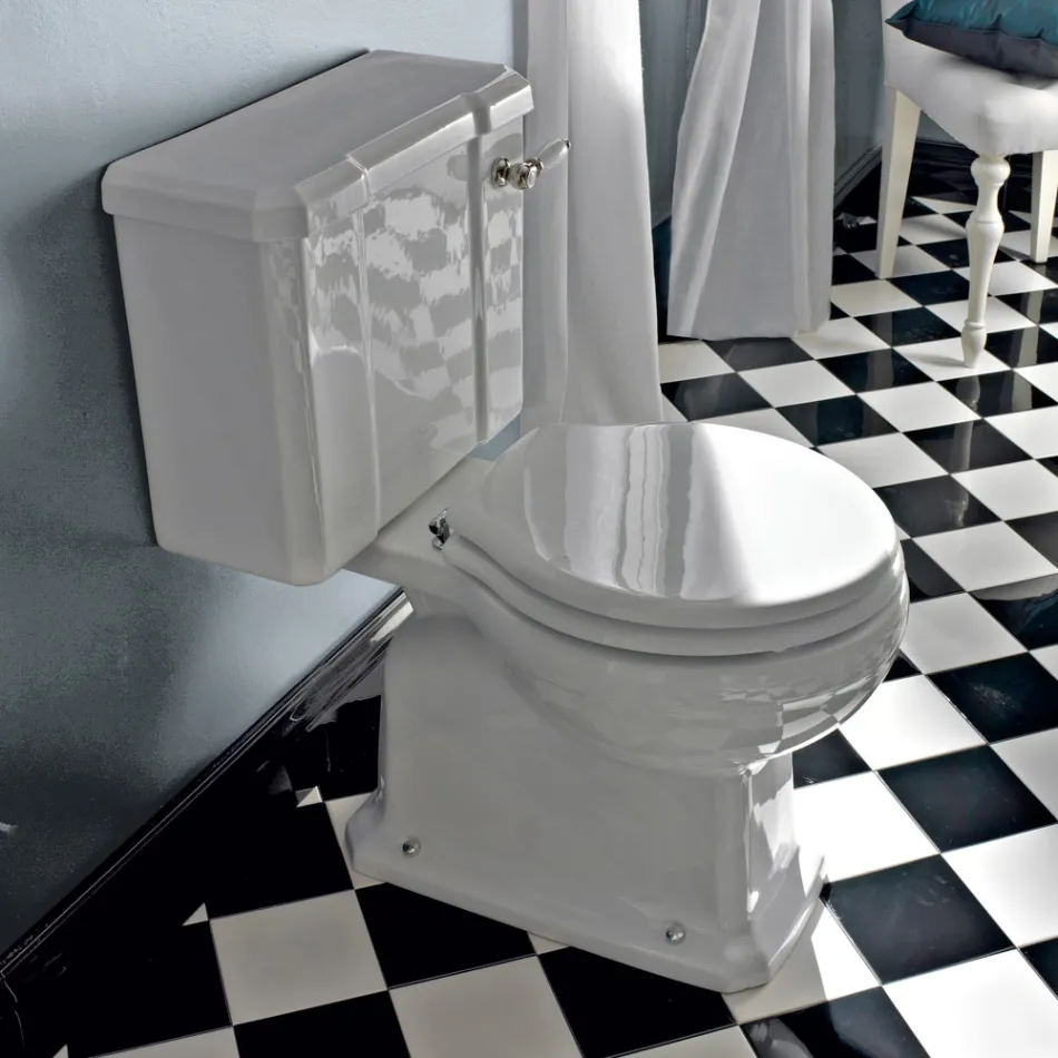 Klassisches Design Monoblock Vase aus weißer Keramik Made in Italy - Marwa Viadurini