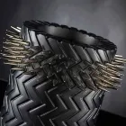 Handgefertigte Ziervase aus mattschwarzer Keramik - Jungle Viadurini