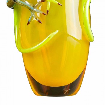 Dekorative Vase aus farbigem Glas, handgefertigt in Italien - Geco