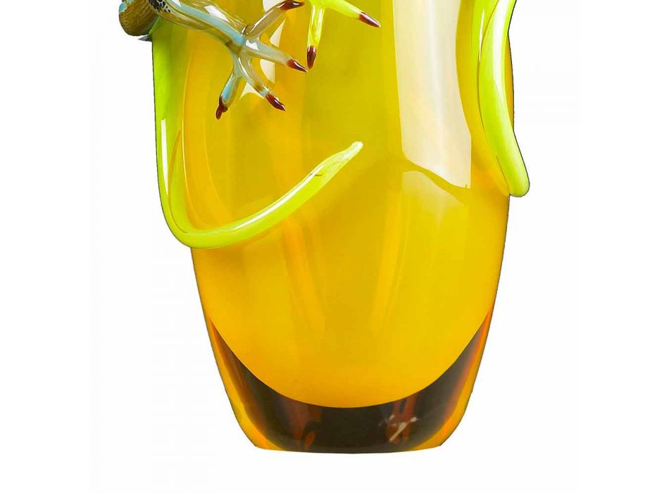 Dekorative Vase aus farbigem Glas, handgefertigt in Italien - Geco Viadurini
