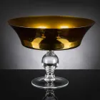 Ornamentale Vase aus Gold und transparentem mundgeblasenem Glas Made in Italy - Delfino Viadurini