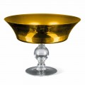 Ornamentale Vase aus Gold und transparentem mundgeblasenem Glas Made in Italy - Delfino