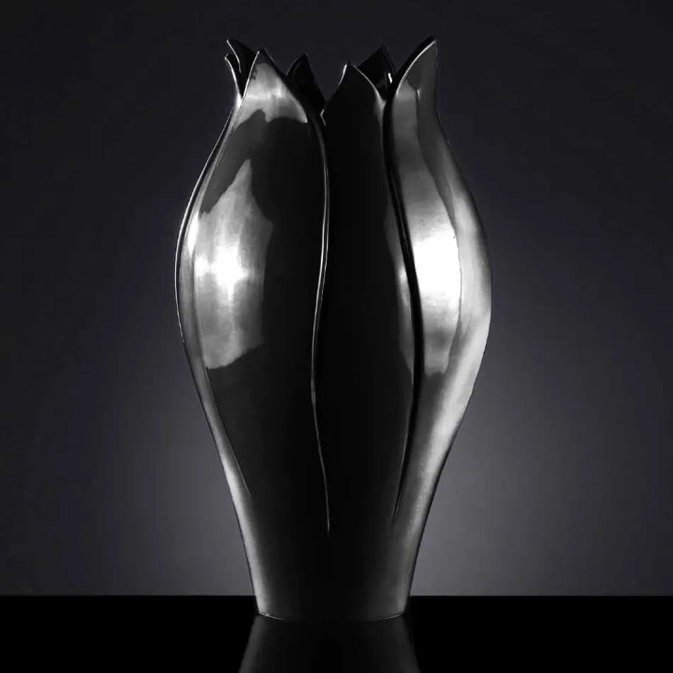 Moderne dekorative Vase aus farbiger Keramik, handgefertigt in Italien - Onyx Viadurini